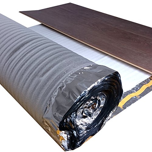 uficell® Trittschalldämmung ALU Plus PE-Schaum Laminatunterlage mit Alu-Dampfbremse Stärke: 2 mm Tritt- und Gehschalldämmung perfekt für Laminat und Parkettböden (3 mm Stark | 25 m² - 1 Rolle)