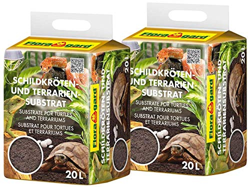 Floragard Schildkrötenerde Schildkrötensubstrat & Terrarienerde - Bodengrund für Terrarien, 40L (2x20L)