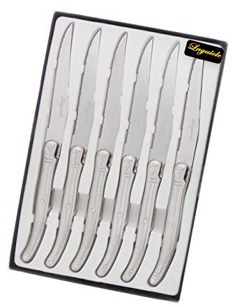 Pradel Excellence I7551-6, Boîte de 6 Couteaux Laguiole de Table, Acier Inoxydable, INOX, 25 x 16 x 2 cm