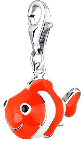 Nenalina Nemo, Fisch Karabiner Charm Anhänger Bettelarmband 925 Silber | Damen-Charm-Anhänger für alle gängigen Charmträger Charm-Club Clasp-Charms 925er Sterling-Silber
