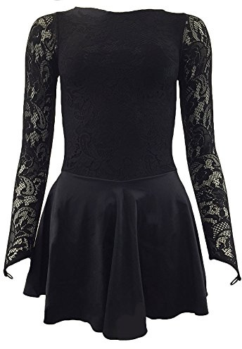 Starlite Black Zoe Dance Dress with Lycra Skirt for Girls, Age 10-11 Years