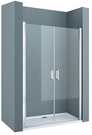 doporro Porta Box Doccia per Nicchia 85x195cm Cabina Doccia con 2 Ante Apertura Battente Porta Doccia in Vetro Temperato Trasparente Teramo24K