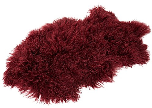 Reissner Lammfelle Naturform Tibetlammfell TP2 100x55cm Farbe dunkelrot/Bordeaux JAY23