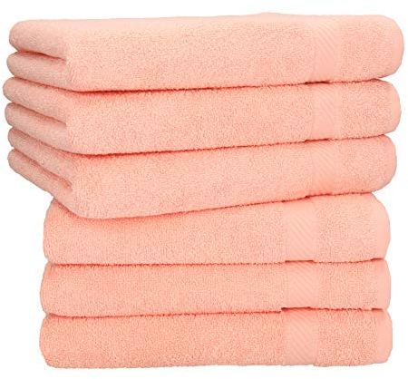 Betz Handtuch Set Palermo – 6er Pack Handtücher 50x100 cm – 100% Baumwolle, Handtücher für Bad, Gäste & Alltag – hochwertige Qualität, pflegeleicht & langlebig Farbe apricot