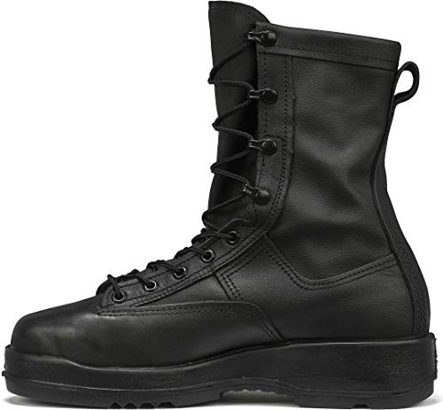 Belleville 800 ST Waterproof Steel Toe Flight Boot - Black Military Boots & Leather - Steel Toe Footwear for Men - GORE-TEX Waterproof Lining - Shock Dispersing Midsole - Black - 12.5