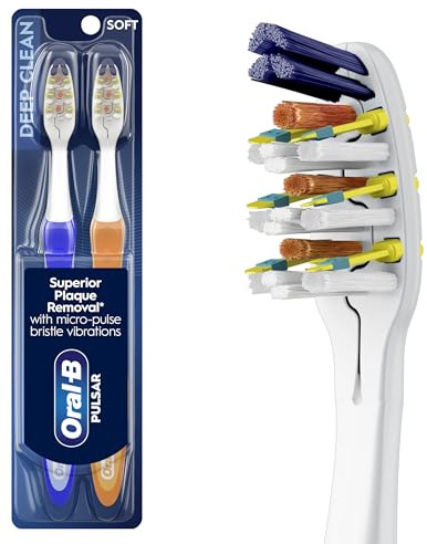 Oral-B Pro-Health Pulsar Battery Toothbrush, Soft, Blue , 2 Count (Pack of 1)