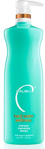 Malibu C Hard Water Wellness Hair Shampoo - Sulfate Free Shampoo that Increases Hydration and Vibrancy - Protects Hair from Waterborne Elements + Removes Build Up (33.8oz)