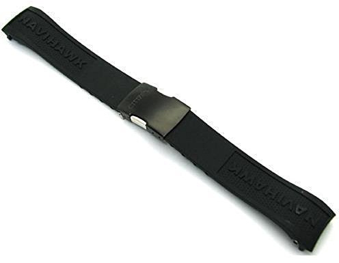 CITIZEN Original-Gummiband Mod.Nr. JY8035-04E + JY8035-55E, 23 Millimeter, Schwarz, Kautschuk-PU-Mischung, Faltschliesse, Schnalle, Unisex, Casual, Sport, Uhrarmband, Uhrband