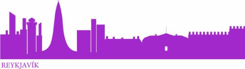 INDIGOS UG - Wandtattoo Wohnzimmer - Wandaufkleber Reykjavík (Island) 240x58 cm - Flieder e609 Skyline Stadt - Aufkleber Kinderzimmer Schlafzimmer Küche Badezimmer Büro Dekoration