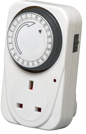 Defender 24 Hour Segment Timer Switch - Energy Saver Plug Standard Size - Programmable Time Controller