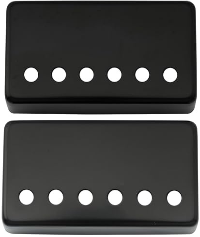 Musiclily Metall Humbucker Pickup Abdeckung Tonabnehmerkappe Humbucker Covers Set für E-Gitarre, Schwarz(2 Stück) | Metall,für E-Gitarre