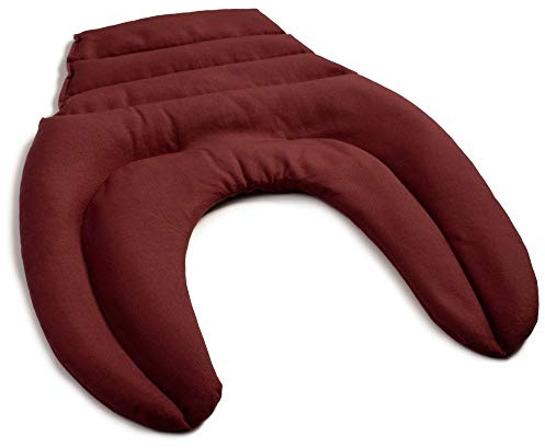 Neck Pillow with Back Panel – Currant Seeds – Microwaveable Heat Pad - Burgundy