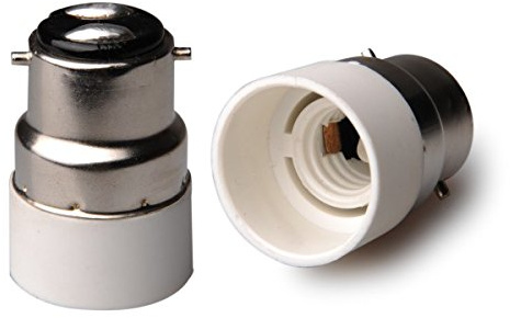 E-Simpo® 6-Pack B22 to E14 Adapter, Bayonet Cap B22 to E14 Chandelier Lamp Base Converter, Z1043
