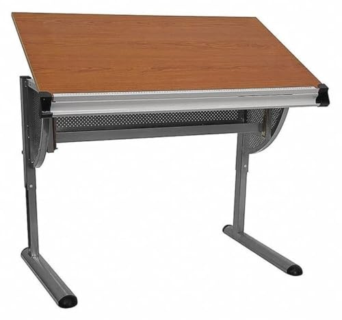 Flash Furniture Berkley Adjustable Drawing and Drafting Table with Pewter Frame