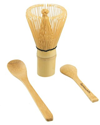 Matcha Whisk Set - Chasen (Green Tea Whisk), Small Scoop,Tea Spoon by BambooMN