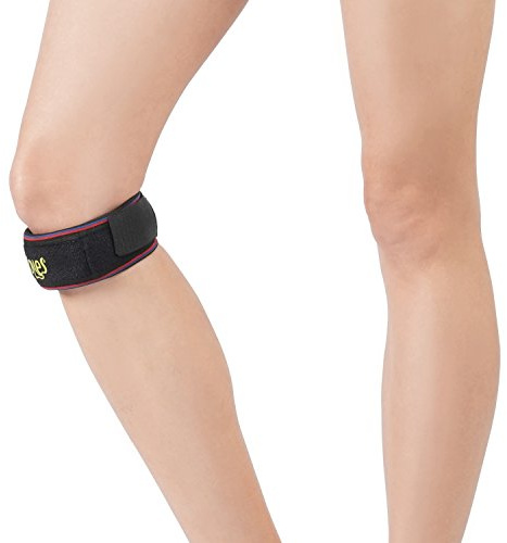 SOLES Support compressif du Tendon Ajustable, Bandage Genou Respirant -Technologie Résistance à l'humidité - Bandage Genou pour activités Sportives en Salle ou en extérieur- Unisexe, Taille Unique