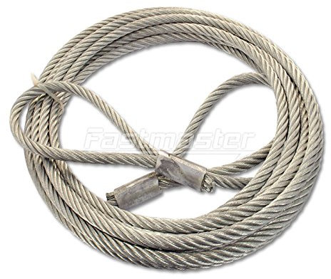 Fastmaster-Shop ANSCHLAGSEIL 4mm ÖSE - ÖSE Tragfähigkeit: 160kg NL = 5m, Kranseil Hebeseil Drahtseil Stahlseil