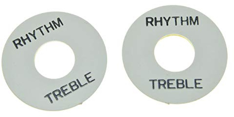 KAISH 2pcs White with Black LP Guitar Toggle Switch Washer Plate Rhythm Treble Ring for Les Paul