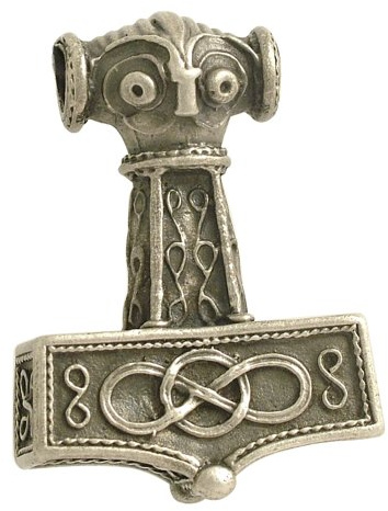 celtic field - Anhänger Thors Hammer aus Östergotland groß 925 Silber antik