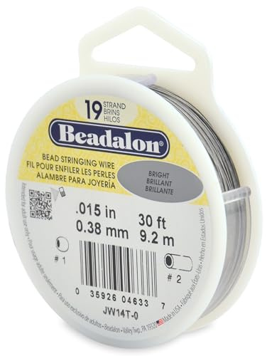 Beadalon Stainless Steel Bead Stringing Wire, Bright, .15 in / 0.38 mm