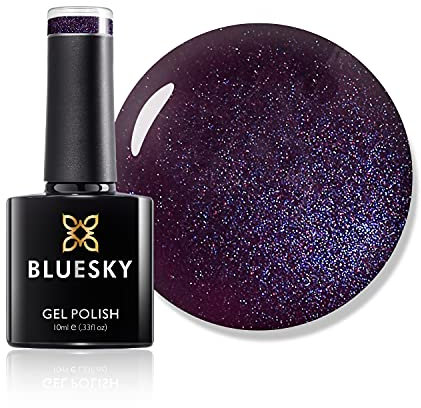 Bluesky Gel Nail Polish, Rock Royalty 80524, Dark, Glitter, Purple,Wine 10 ml (Requires Curing Under UV LED Lamp)