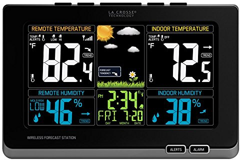 La Crosse Technology 308-1414MB-INT Wireless Color Weather Station with Mold Indicator, Black