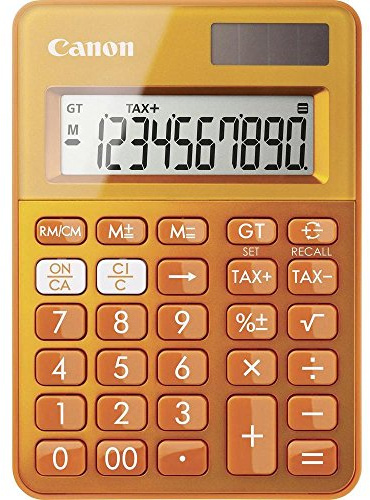 Canon ls-100 K – Taschenrechner (Desktop, Batterie/Solar, Basic Taschenrechner, orange, Kunststoff, Tasten)