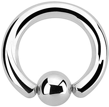 Treuheld® Klemmring Piercing BCR Ring - Silber - Edelstahl/Chirurgenstahl - Dick & Groß - Klemmkugelring - 4x19mm