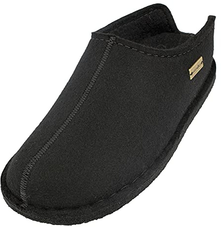 HAFLINGER Flair Smily Pantofole in feltro di lana nera, taglia 41