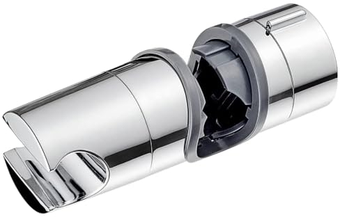 Schläfer 8126035 | Saliscendi Doccia, Supporto Asta Doccia Saliscendi in Abs, Supporto per Doccia Universale Regolabile, Adatto per Tubo Doccia da 18mm fino a 25mm, Finitura Cromata Argento
