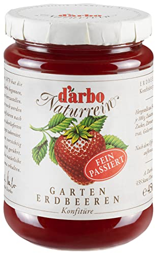 Darbo Naturrein Erdbeeren Konfitüre fein passiert, 450 g Glas