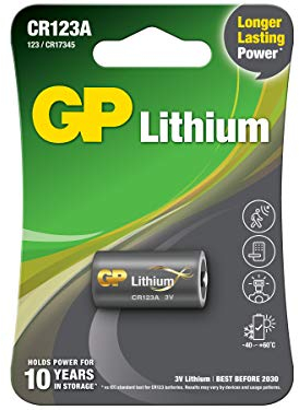 CR123A - 1 Batteria al Litio | GP Lithium | Pila CR 123A da 3V - Lunga Durata