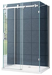 U Duschkabine Dusche Schiebetür Nischentür Vannes 120 x 90 x 195cm / 8 mm/ohne Duschtasse