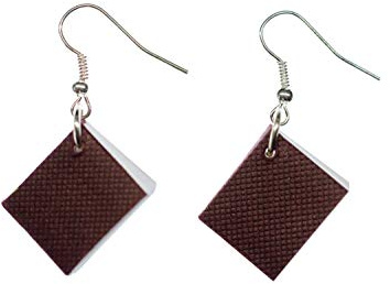 Miniblings Buch Ohrringe Hänger Bücher Buchohrringe braun versilbert | In Berlin von Hand montierter Ohrschmuck, mit Leseratte und Seiten