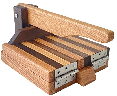 8 Inch Oak & Walnut Tortilla Press – Handmade Hardwood Tortilla Maker by Central Coast Woodworks