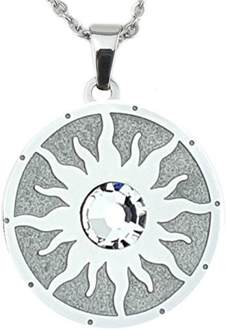 Symbol der Sonne Magnet Glamour Kettenanhänger mit Swarovski Eiskristall Energetix 4you 2795 handveredelte Unikate Sun Symbol inkl. Kette