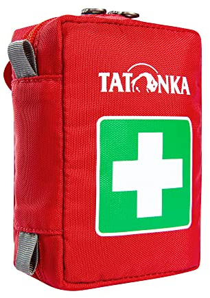 Tatonka First Aid XS - Erste-Hilfe-Tasche (ohne Inhalt) mit unterteiltem Hauptfach und Gürtelschlaufe - Zum selber Befüllen - Abmessungen: 10 x 7 x 4 cm (red)