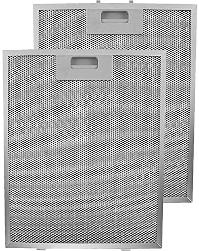 SPARES2GO Metal Mesh Filter for Cooke & Lewis, fits B&Q & fits CATA Cooker Hood Extractor Fan Vent (Pack of 2 Filters, Silver, 320 x 260 mm)