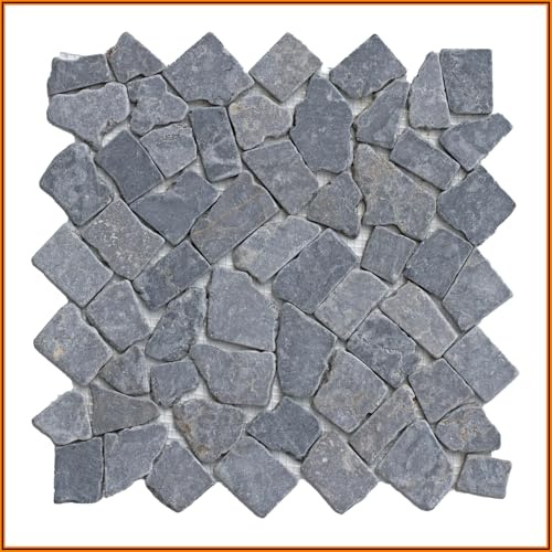 M-1-010 Naturstein Marmor Bruchstein Mosaik Mosaikfliesen Hellgrau 1 m² = 11 Fliesen