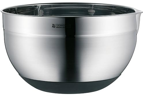 WMF Gourmet - Cuenco de Cocina 24 cm, Bol para Mezclar 5L con Base de Silicona, Acero Inoxidable Cromargan, Apto para Lavavajillas