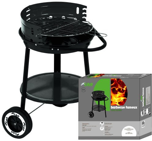 C.A.O. - Barbecues ronds FAMEUX en Acier - Hauteur 56,5 cm - Diamètre ø 35 cm, Noir