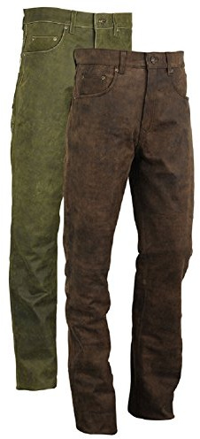 Fuente Antik Jagd Lederhose Herren- Lederhose Damen lang - Lederjeans- Echt Leder, Lederhose Jeans 501 Braun antik- Motorrad Lederjeans- Trachten Lederhose lang, Jagd Lederhose (40, Antik Braun)