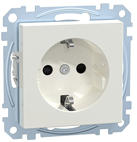 Schneider Electric Merten Schuko-Steckdose, System M, Steckklemmen, 2-polig+E, polarweiss glänzend, Artikelnummer MEG2300-0319, 1 Stück