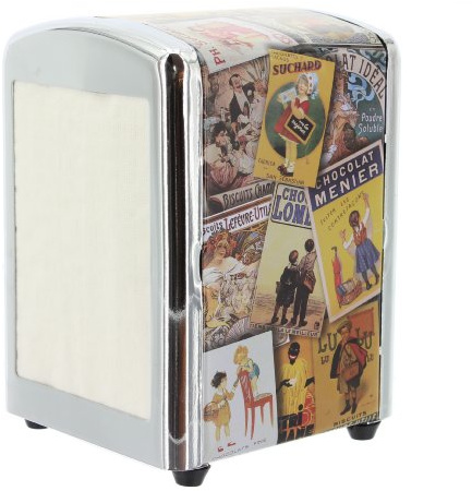 Cartexpo Serviettenspender PATCHWORK mit Servietten, Metall, Retro, Mehrfarbig