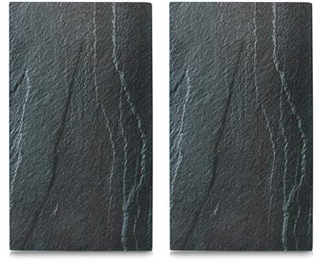 Zeller 26258 Herdabdeck-/Schneideplatten Schiefer, 2-er Set Glas, anthrazit, 52 x 30 x 0.8 cm, 2 Einheiten