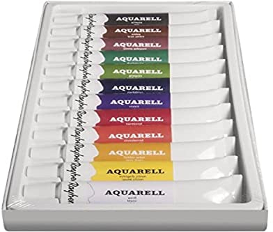 Rayher Set d'artiste Peinture aquarelle, 12 couleurs, tubes de 12 ml, 38915000