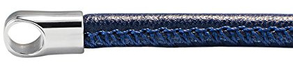 Quiges Damen Lederhalsband Blau 70cm ohne Verbindung Ringöffnung und Anhänger