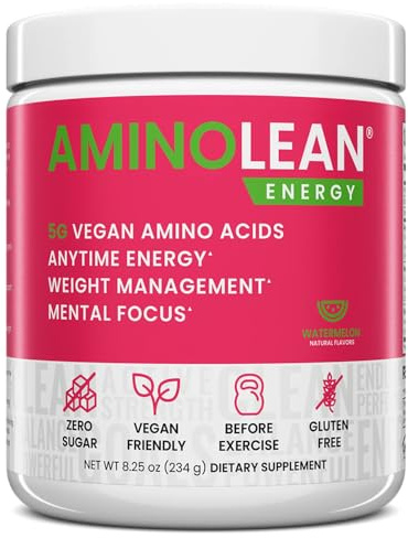 RSP Nutrition AminoLean Pre Workout Powder, Amino Energy & Weight Management with BCAA Amino Acids & Natural Caffeine, Preworkout Boost for Men & Women, 30 Serv