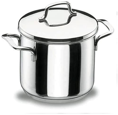 LACOR 90122 - Olla con Tapa Gourmet 22cm Acero Inoxidable - Uso Profesional | En acero inoxidable, para cocidos y grandes cantidades; ideal para cocina profesional y uso diario en casa, para el día a día