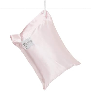 Little Giraffe Satin Decor Pillow - Ultra-Soft Feather Yarn Knit with Elegant Satin Trim - 10 x 13, Pink